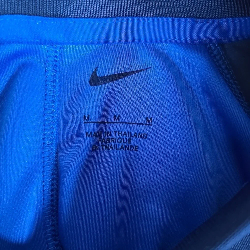 Nike Shirt Mens Medium Blue Raglan Polo‎ Short Sleeve Outdoors Dri-Fit Casual